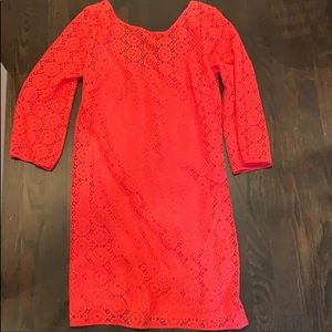 Lilly Pulitzer 3/4 sleeve orange lace dress